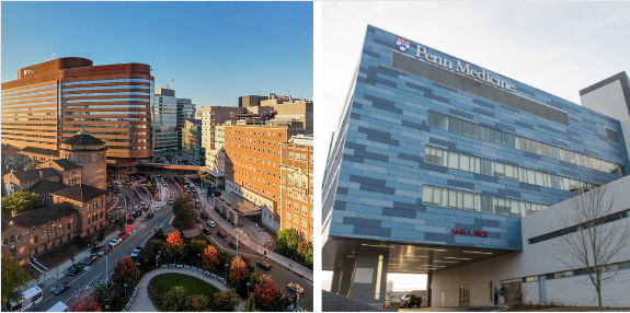Exterior images of the Pavilion and Penn Presbyterian Medical Center